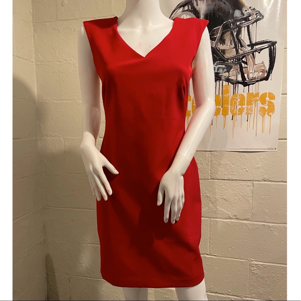 Ann Taylor Red V-neck formal dress!